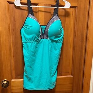 Free Country Teal and Black Swim Bra